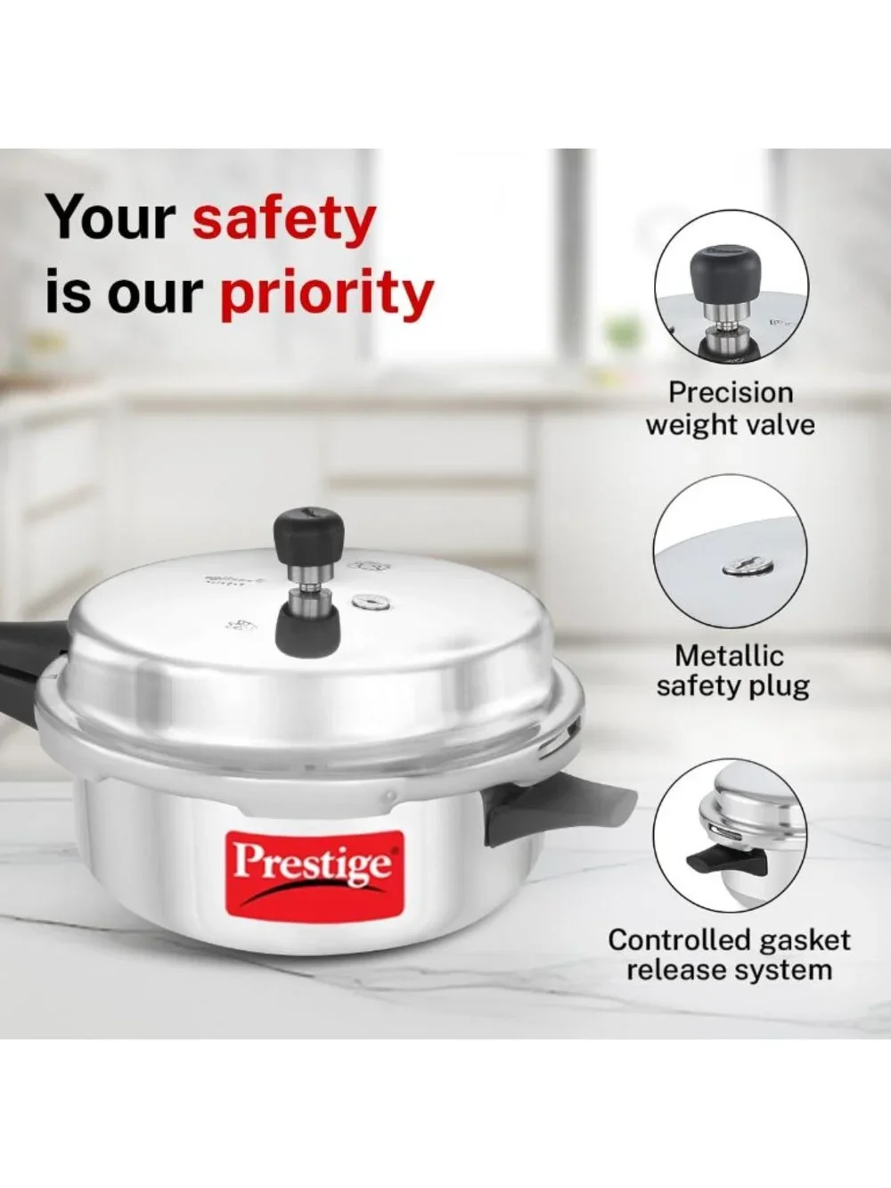 6L Silver Pressure Cooker, Fast Cooking, Easy Clean, Multi-Functional Kitchen